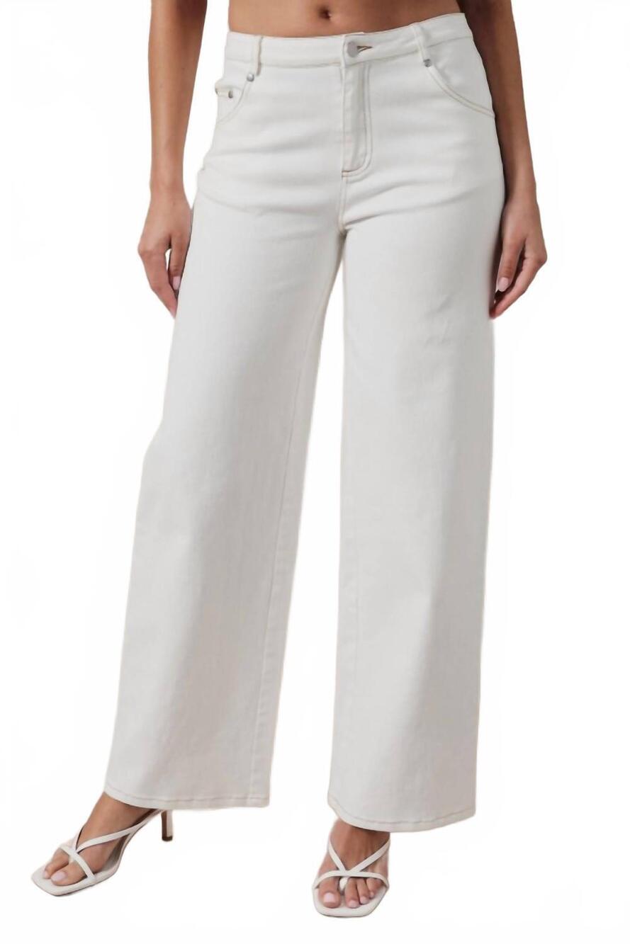 NEW SUNDAY EDITION star embroidered back pocket jean in off-white